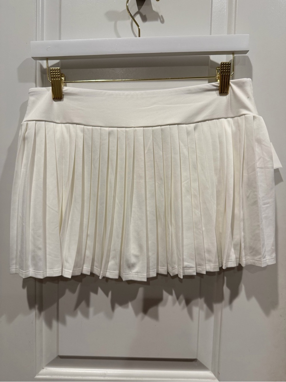 bp White Pleated Active Mini Skirt with Built in Panty Liner